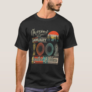 T-shirt Janvier 2002 Vintage Retro 20 Ans, 20E Anniversair
