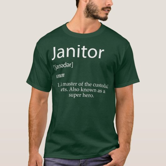 T-shirt Janvier Définition Meilleures fonctions de Janitor (Devant)
