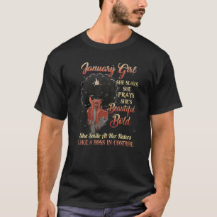 T-shirt Janvier Fille Comme Un Patron En Contrôle Joyeux A
