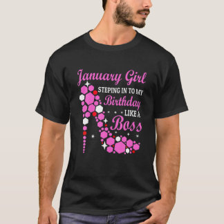 T-shirt Janvier Fille Entrant Dans Mon Anniversaire Comme 