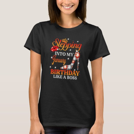 T-shirt Janvier Fille Entrant Dans Mon Joyeux Anniversaire (Devant)