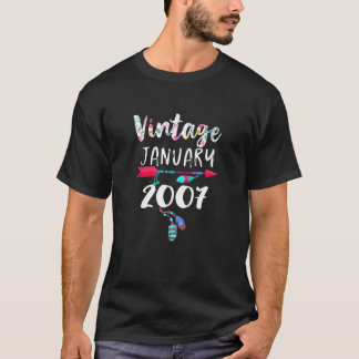 T-shirt Janvier Filles 15E Anniversaire Fabriqué En 2007