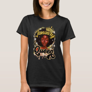 T-shirt Janvier Queen Black Women Black Queen Janvier Birt