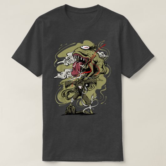 T-shirt Japan Anime Oni Mask Kitsune Samurai Demon Yandere (Design devant)