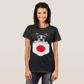 T-shirt Japan Flag Boston Terrier Dog In Pocket (Devant entier)