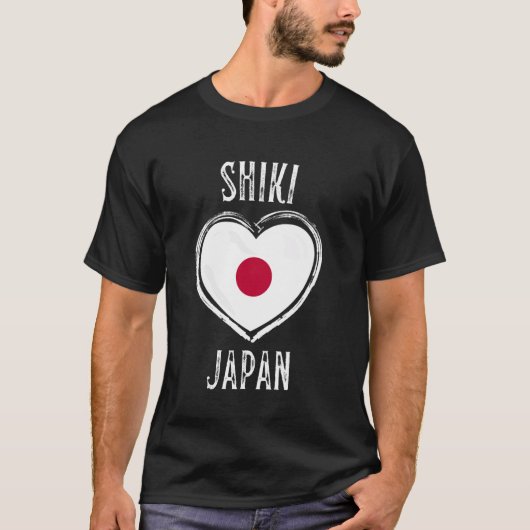 T-shirt Japan Flag Heart Shiki City (Devant)