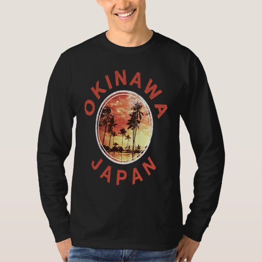 T-shirt Japan Okinawa Vintage Sunset (Devant)
