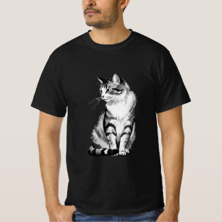 T-shirt 「japanease cat」Japanese style ink painting T-shirt