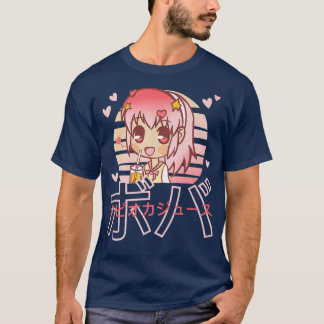 T-shirt Japanese Anime Chibi Kawaii Girl Boba Bubble Tea C