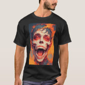 T-shirt Japanese Anime Titan Attack Skull Fire 01 (Devant)