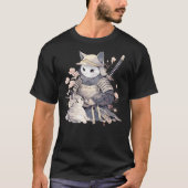T-shirt Japanese Art Cat Ninja Ukiyo-e Anime Style Samurai (Devant)
