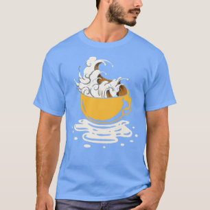 T-shirt Japanese Big Wave Coffee Drinker Kanagawa Coffee