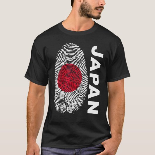 T-shirt Japanese flag as fingerprint motif (Devant)