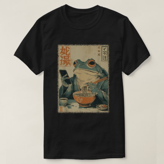 T-shirt Japanese Frog Ramen Art Funny Ukiyo-e Shirt (Design devant)