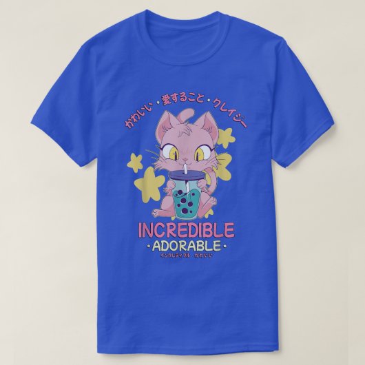 T-shirt Japanese - Kawaii Cute Bubble Tea Cat Incredible A (Design devant)