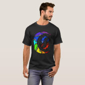 T-shirt Japanese Koi Fish and Crescent Moon With Rainbow C (Devant entier)