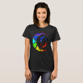 T-shirt Japanese Koi Fish and Crescent Moon With Rainbow C (Devant entier)