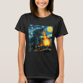 T-shirt Japanese Monster Kaiju Van Gogh Starry Night 