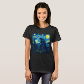 T-shirt Japanese Monster Kaiju Van Gogh Starry Night  (Devant entier)