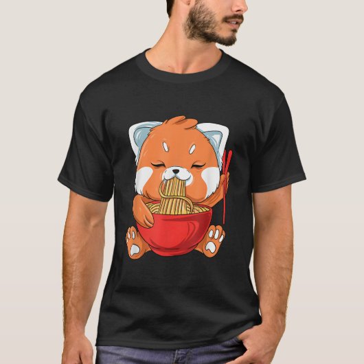 T-shirt Japanese Noodles Red Panda Eating Ra (Devant)