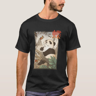 T-shirt Japanese Panda Bear Japan Butterfly Animal Nature