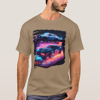 T-shirt Japanese Retro Car Racing Drifting Art JDMuning vi