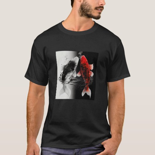 T-shirt Japanese Samurai Aesthetic Koi Fish (Devant)