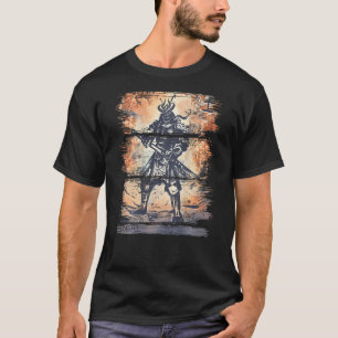 T-shirt Japanese Samurai Bushido Warrior Katana Sword Back