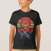 T-shirt Japanese Samurai Capybara  (Devant)