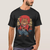 T-shirt Japanese Samurai Capybara  (Devant)