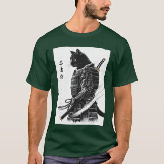 T-shirt Japanese Samurai Cat Kawaii Ninja Cats Gifts Men W