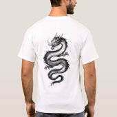 T-shirt Japanese Style Dragon Illustration Tee (Dos)