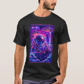 T-shirt Japanese Synthwave Sci Fi UFO Astronaut Cool Gamer (Devant)