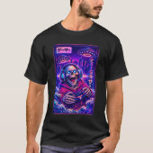 T-shirt Japanese Synthwave Sci Fi UFO Skeleton Cool Gamer (Devant)