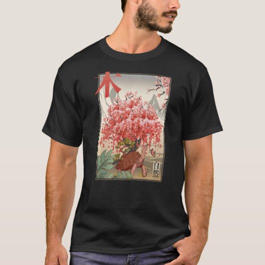 T-shirt Japanese Turtle and butterfly Japanese Blossom tre (Devant)