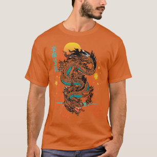 T-shirt Japon Dragon Kanji Demon asiatique Sakura Vaporwav