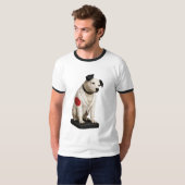 T-shirt Japon Drapeau noir Nipper - RCA Victor Chien au Ja (Devant entier)