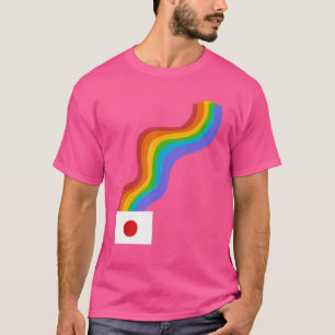 T-shirt Japon Drapeau Wavy Rainbow Pride ROYGBIV au Japon 