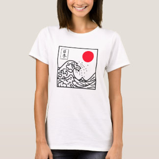 T-shirt Japon Grande Vague Kanagawa Kanji
