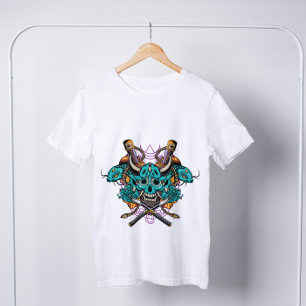 T-shirt Japon Hannya Masque épées Koi Poisson