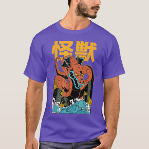 T-shirt Japon Japon Kaiju Dragon Monster Manga Anime 