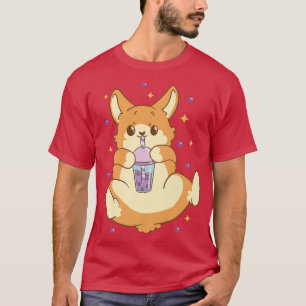 T-shirt Japon Kawaii Buble Tea Shiba Inu Boba Tea Corgi C