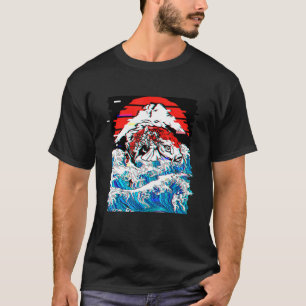 T-shirt Japon Koi poisson vaporwave Japon Kanagawa Wave Mt