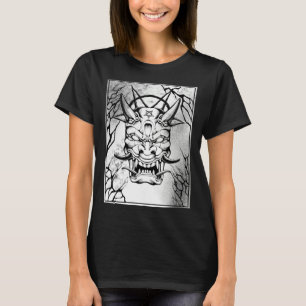 T-shirt Japon Mal Éveil Gothique Pentagramme Démon Tête Go
