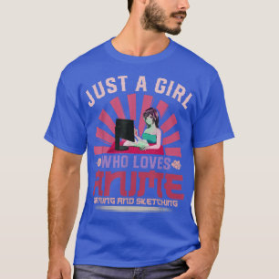 T-shirt Japon Manga Otaku Jeu Sketant Gamer Femmes Gir