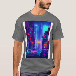 T-shirt Japon Neon City Lights 3