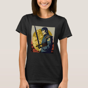 T-shirt Japon Samouraï Rétro Vintage Épée Guerrier Japonai