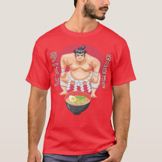 T-shirt Japon Sumo Wrestler Prêt À Manger Des Nouilles Ram
