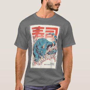 T-shirt Japon Sushi Dinosaur Tricératops Alimentation japo