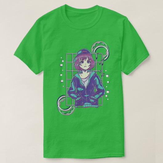 T-shirt Japon Vaporwave et Vaporwave avec fille Vaporwave (Design devant)